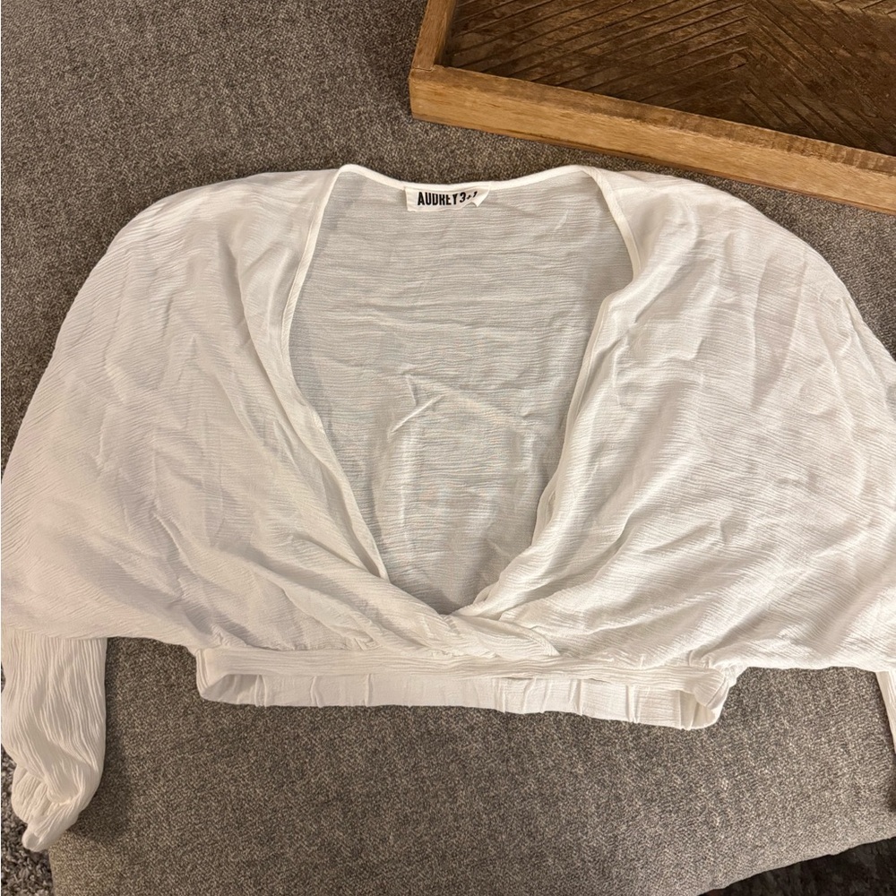 Audrey 3+1 White Sheer Blouse